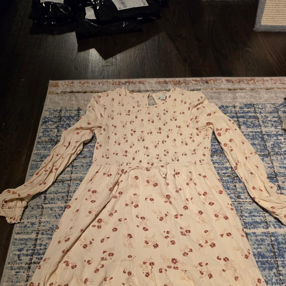 American Eagle Outfitters cream and red floral dress